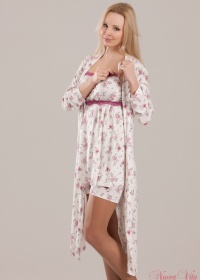 Комплект халат и пижама с шортами